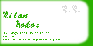 milan mokos business card